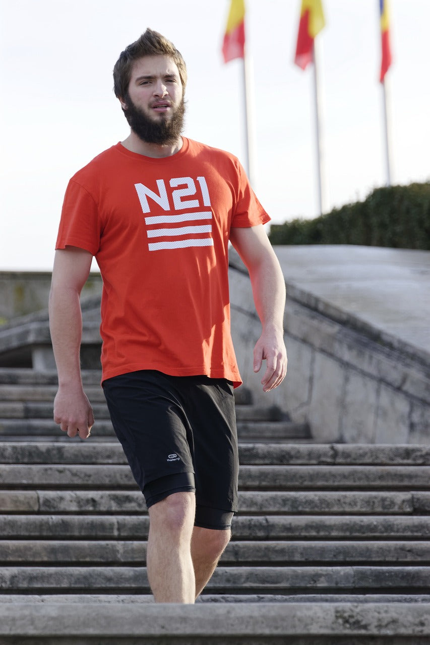 Men's Round Neck T-shirt Red