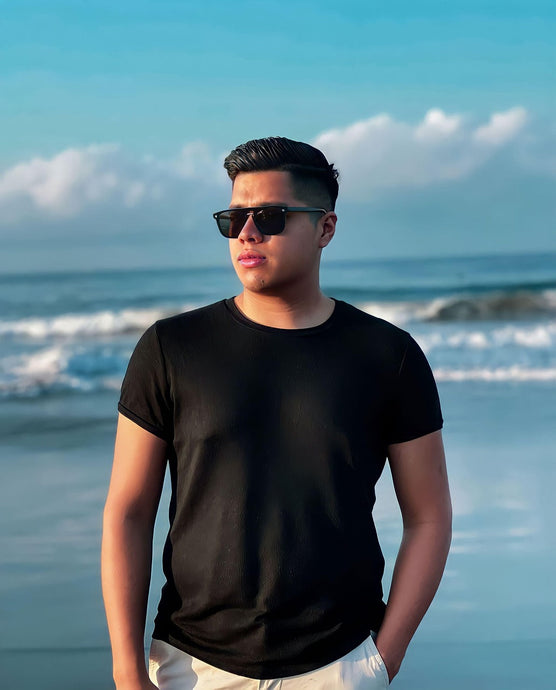 Men Solid Round Neck t-shirt Black